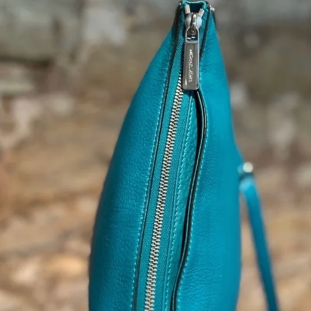 Michael Kors Dark Teal Pebbled Leather Shoulder Bag - Picture 16 of 16